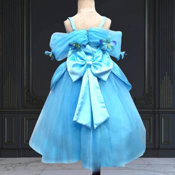 Blue birthday gown for baby girl 4