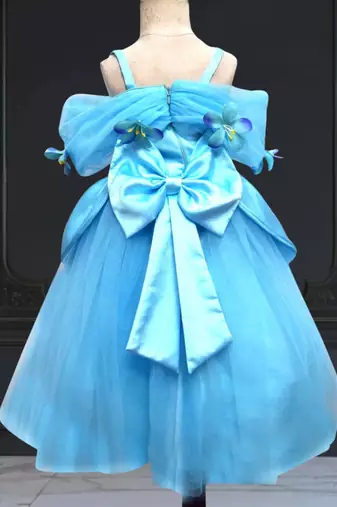 Blue birthday gown for baby girl