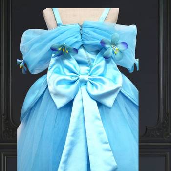 Blue birthday gown for baby girl 5
