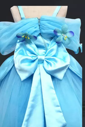Blue birthday gown for baby girl