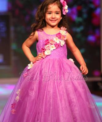 Party wear dress for birthday girl – girls long tail dress 1