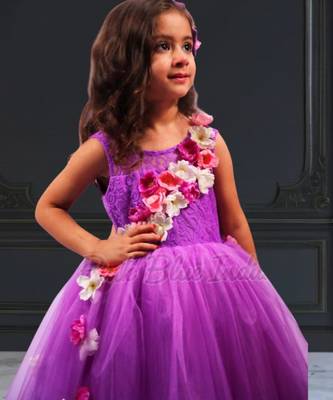 Party wear dress for birthday girl – girls long tail dress 2