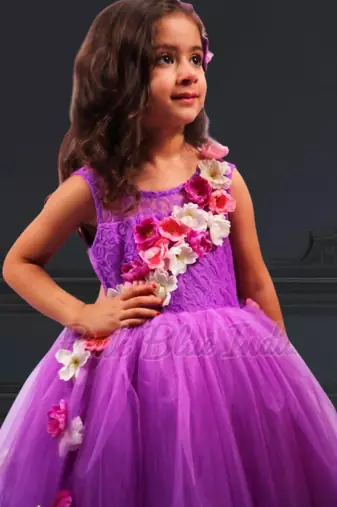 Party wear dress for birthday girl – girls long tail dress