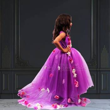Party wear dress for birthday girl – girls long tail dress 3
