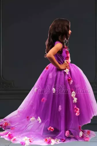Party wear dress for birthday girl – girls long tail dress
