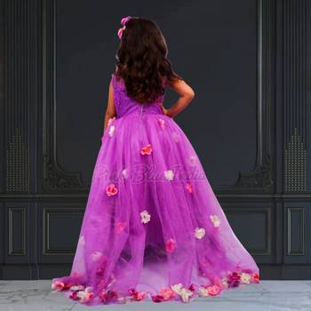 Party wear dress for birthday girl – girls long tail dress 4