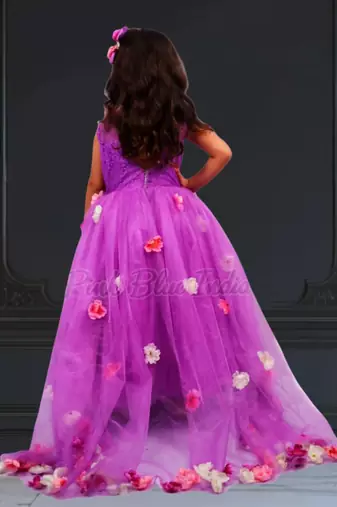 Party wear dress for birthday girl – girls long tail dress