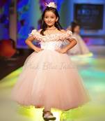 Peach baby party gown, flower girl birthday outfit online