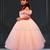 Peach baby party gown, flower girl birthday outfit online
