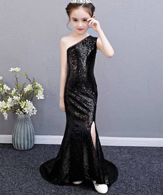 Sequins baby girls fish cut gown party dress online 1