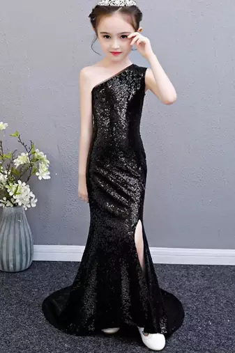 Sequins baby girls fish cut gown party dress online