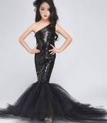 Black sequin mermaid prom dress