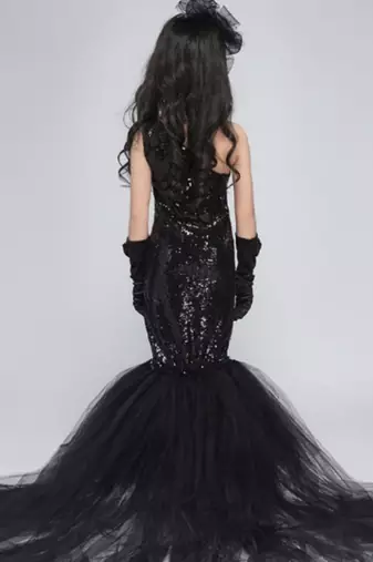 Black sequin mermaid prom dress