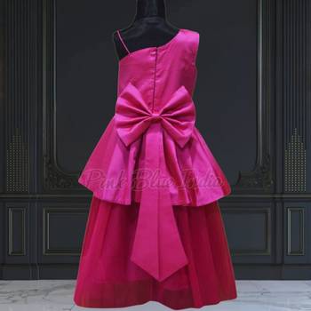 Baby girl pink pleated dress online 4