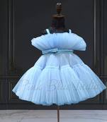 Powder blue little girls princess dress for party