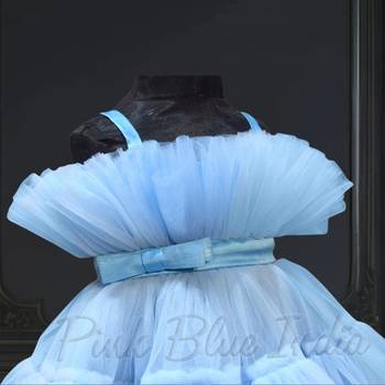 Powder blue little girls princess dress for party 2