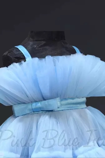 Powder blue little girls princess dress for party