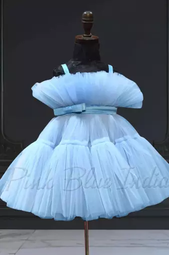 Powder blue little girls princess dress for party