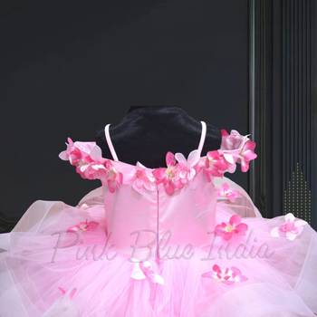 Pink girls off shoulder dress online 4