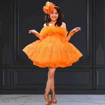 Candy orange color designer western wear 1