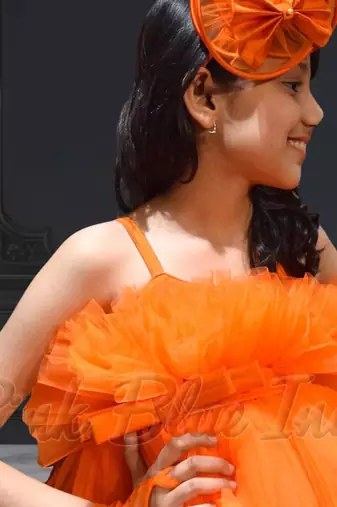 Candy orange color designer western wear