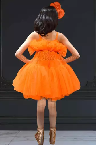Candy orange color designer western wear