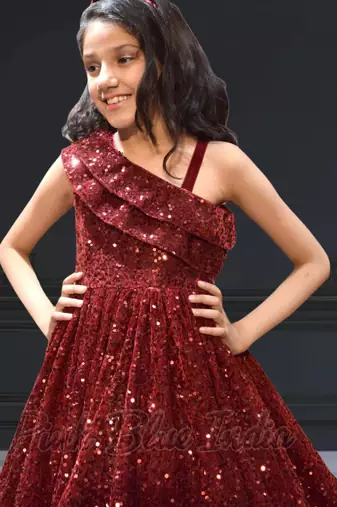 Partywear velvet dress for kids girls