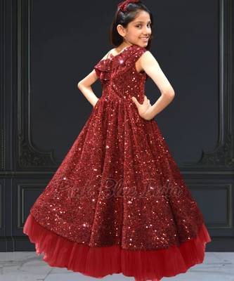 Partywear velvet dress for kids girls 4
