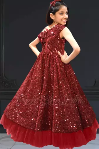 Partywear velvet dress for kids girls