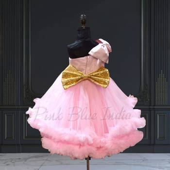 One shoulder ruffle party wear gown 3
