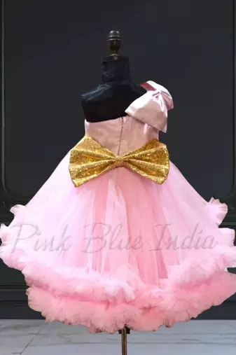 One shoulder ruffle party wear gown