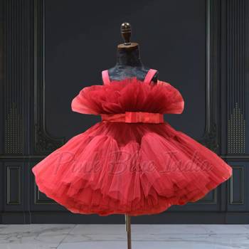 Designer party wear knee length dress for girls online 1