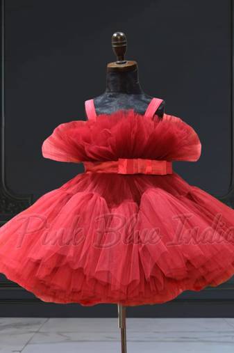 Designer party wear knee length dress for girls online