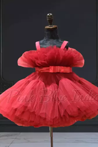 Designer party wear knee length dress for girls online