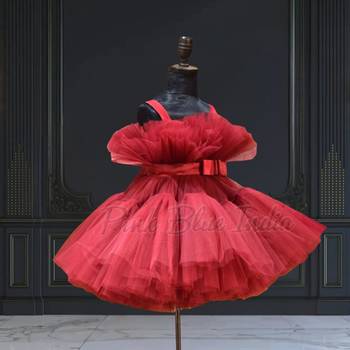 Designer party wear knee length dress for girls online 3
