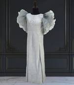 Silver party wear fish cut girls dress