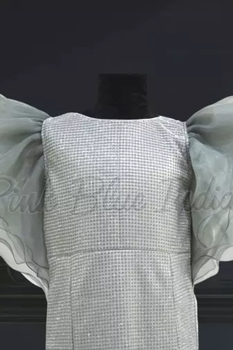Silver party wear fish cut girls dress
