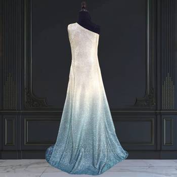 Silver fish cut party gown 2