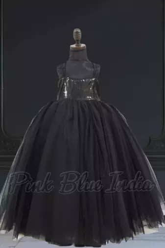Black party wear gown for girls