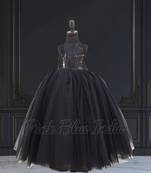 Black party wear gown for girls