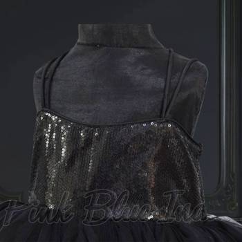 Black party wear gown for girls 2
