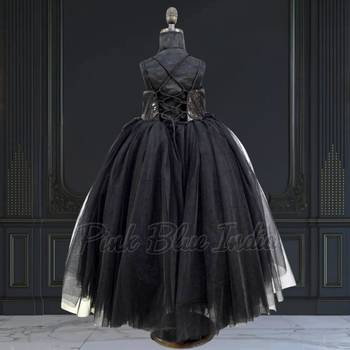 Black party wear gown for girls 3