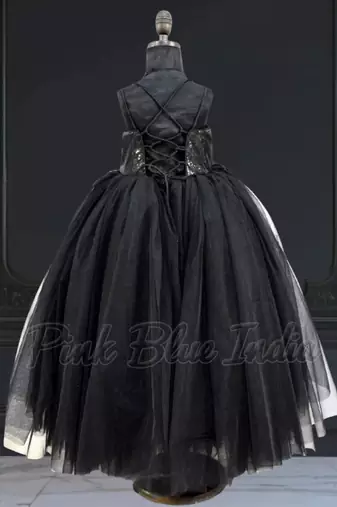 Black party wear gown for girls