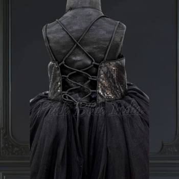 Black party wear gown for girls 4