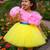 Girl’s yellow & pink knee length frock dress