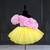 Girl’s yellow & pink knee length frock dress