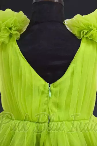 Designer green knee length girls party dress