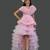 Pink high low party dress for teens girls