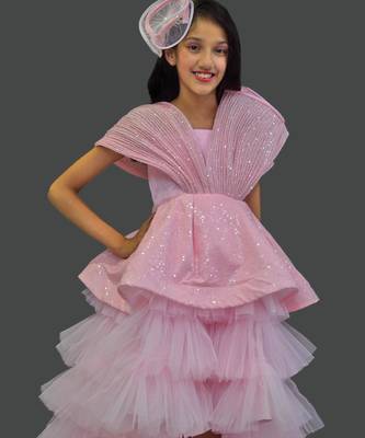 Pink high low party dress for teens girls 2
