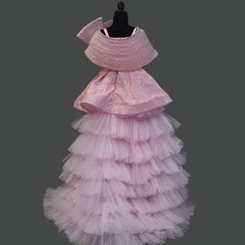 Pink high low party dress for teens girls 3